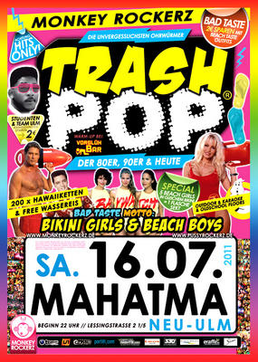 Party Flyer: TRASH POP - Bikini Girls & Beach Boys am 16.07.2011 in Neu-Ulm