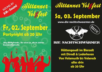 Party Flyer: Alttanner Volxfest  Partynight mit KM-SOUND am 02.09.2011 in Wolfegg