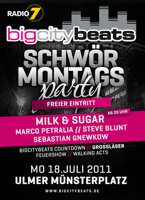 Party Flyer: Schwrmontag 2011 mit den bigcitybeats! am 18.07.2011 in Ulm