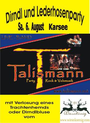 Party Flyer: Dirndl und Lederhosenparty am 06.08.2011 in Wangen im Allgu