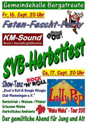 Party Flyer: FETEN-FESCHT - PARTY mit DJs by KM-SOUND am 16.09.2011 in Bergatreute