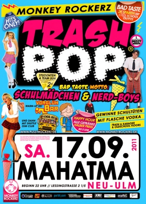 Party Flyer: Trash Pop Schulmdchen Report & Nerd-Boys @ Mahatma am 17.09.2011 in Neu-Ulm