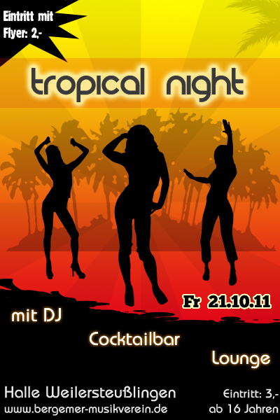 Party Flyer: Tropical Night am 21.10.2011 in Allmendingen