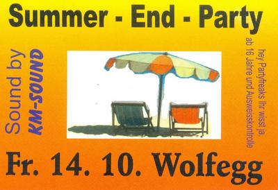 Party Flyer: !!!!!!Summer-End-Party...NEUER TERMIN!!!! am 14.10.2011 in Wolfegg