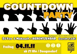 Party Flyer: Countdownparty am 04.11.2011 in Riedlingen