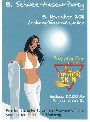 Party Flyer: 8. Schnee-Hasen-Party am 18.11.2011 in Achberg