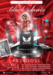 Party Flyer: ARENA Gnzburg - Black Ladies Night mit DJ Turnrock am 14.10.2011 in Gnzburg (Kreisstadt)