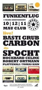 Party Flyer: FUNKENFLUG - 4 YEARS ANNIVERSERY am 10.12.2011 in Rostock