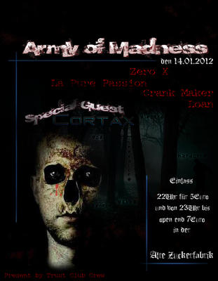 Party Flyer: Army of Madness am 14.01.2012 in Rostock