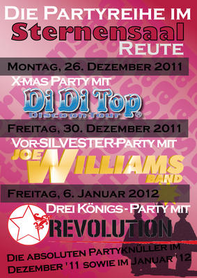 Party Flyer: STERNENSAAL REUTE - Die Partyreihe - vol.3 die DREI-KNIGS-PARTY am 06.01.2012 in Bad Waldsee
