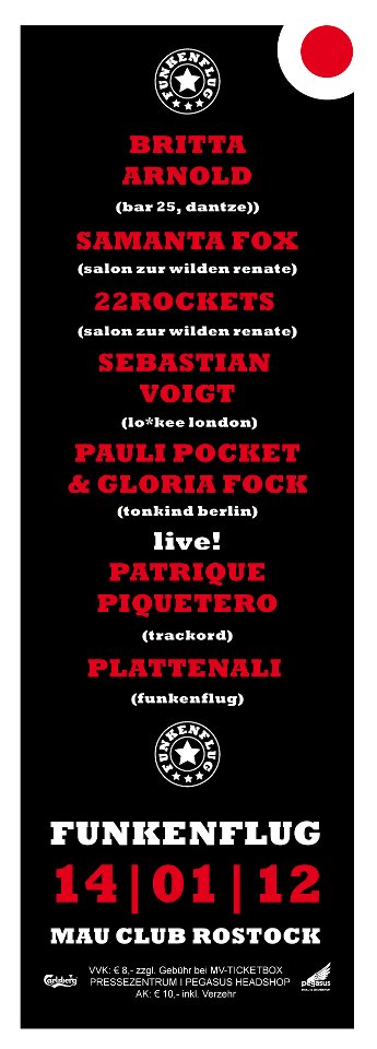Party Flyer: FUNKENFLUG am 14.01.2012 in Rostock