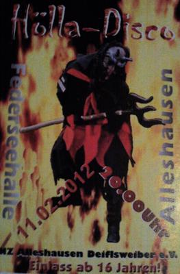 Party Flyer: Hlladisco der NZ Alleshausen Deiflsweiber am 11.02.2012 in Alleshausen