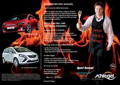 Party Flyer: Angrillen bei OPEL Schlegel am 15.01.2012 in Riedlingen