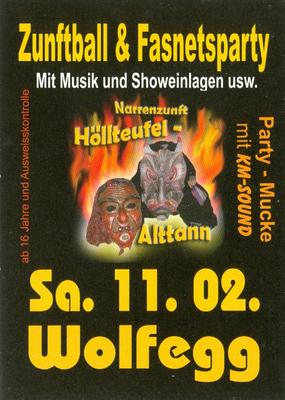 Party Flyer: Partyalarm! Hllische Teufelspartyyy am 11.02.2012 in Wolfegg