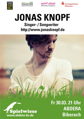 Party Flyer: Spielwiese: JONAS KNOPF am 30.03.2012 in Biberach an der Ri