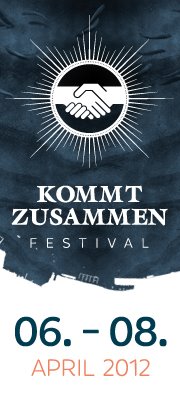 Party Flyer: KOMMT ZUSAMMEN! - DAS ELEKTRONISCHE STADTHAFENFESTIVAL am 07.04.2012 in Rostock