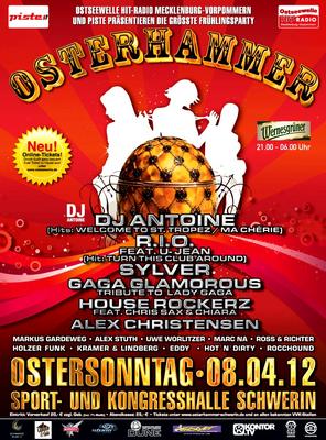 Party Flyer: OSTERHAMMER 2012  Die Frhlingsparty des Jahres in Mecklenburg-Vorpommern am 08.04.2012 in Schwerin