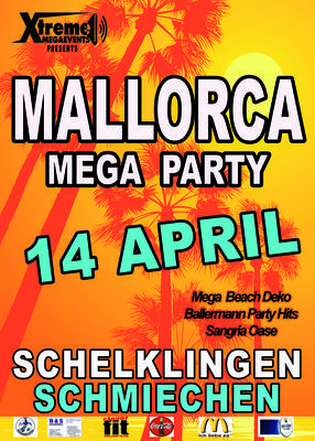 Party Flyer: MALLORCA MEGA PARTY - Schmiechen am 14.04.2012 in Schelklingen