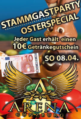Party Flyer: ARENA Gnzburg - Stammgastparty am 08.04.2012 in Gnzburg (Kreisstadt)