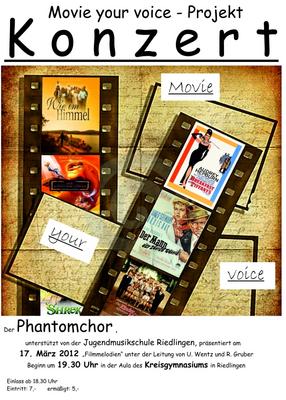 Party Flyer: Movie your Voice Konzert am 17.03.2012 in Riedlingen