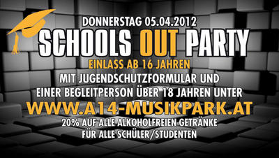Party Flyer: School out Party!!! am 05.04.2012 in Lauterach