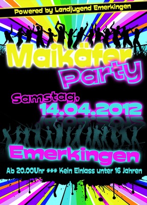 Party Flyer: MAIKFER-PARTY am 14.04.2012 in Emerkingen