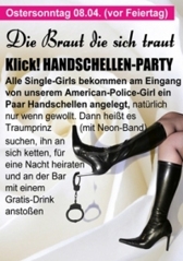 Party Flyer: ZiIRKUSS - Die Braut die sich traut  - Klick! Handschelle-Party am 08.04.2012 in Friedrichshafen