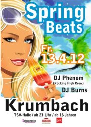 Party Flyer: Spring Beats Krumbach am 13.04.2012 in Krumbach (Schwaben)