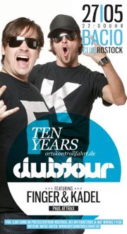 Party Flyer: 10 Jahre Ortskontrollfahrt.de pres. FINGER & KADEL @ bacio Club Rostock am 27.05.2012 in Rostock