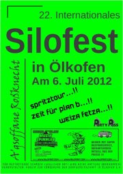 Party Flyer: 22. Internationales Silofest am 06.07.2012 in Hohentengen