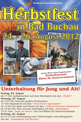 Party Flyer: WGB Herbstfest 2012  mit "Rock am Besen " am 25.08.2012 in Bad Buchau