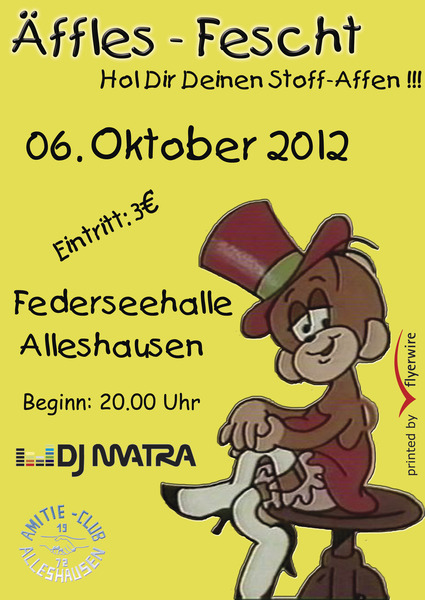Party Flyer: ffles - Fescht 2012  am 06.10.2012 in Alleshausen