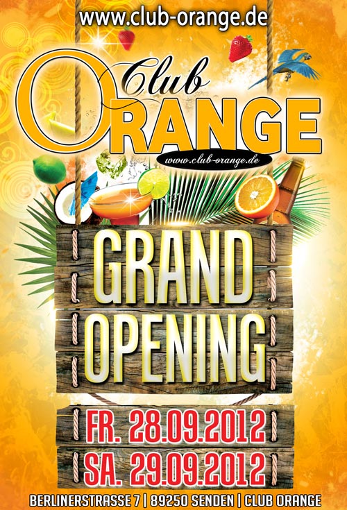 Party Flyer: Club Orange - Grand Opening Part 1 am 28.09.2012 in Senden