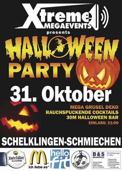 Party Flyer: MEGA HALLOWEEN PARTY Schelklingen-Schmiechen am 31.10.2012 in Schelklingen
