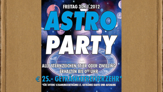 Party Flyer: Astro Party  am 30.11.2012 in Lbeck