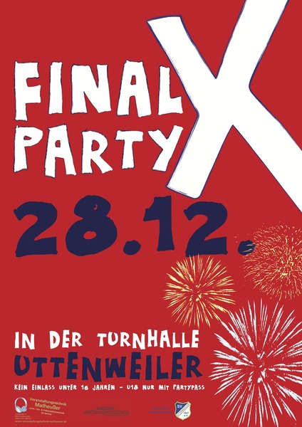 Party Flyer: FinalX-Party am 28.12.2012 in Uttenweiler