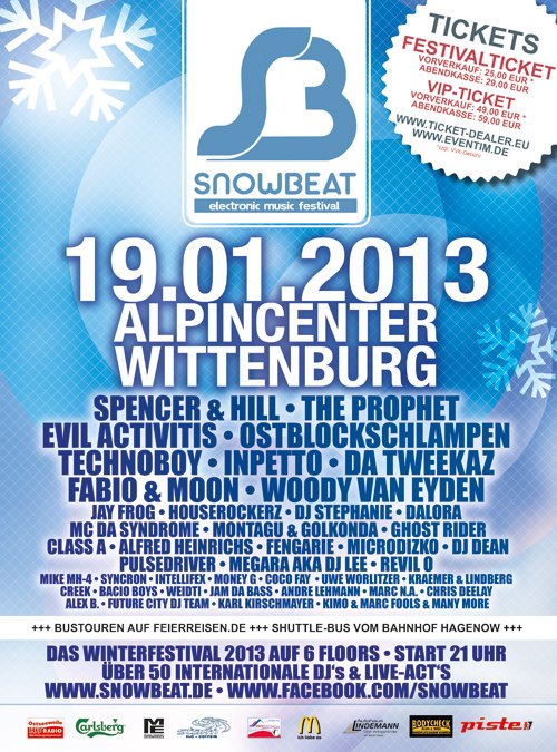 Party Flyer: Snowbeat 2013 - electronic music festival am 19.01.2013 in Wittenburg