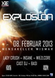 Party Flyer: Explosion - Hardstyle & Hardcore am 08.02.2013 in Wismar