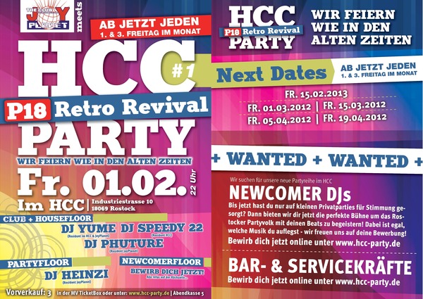 Party Flyer: HCC Retro Revival Party  am 01.02.2013 in Rostock