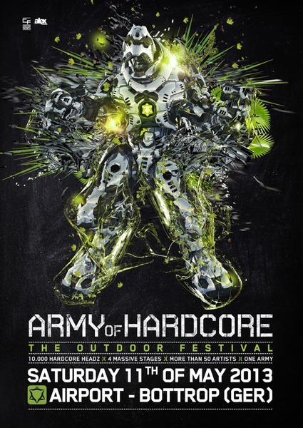 Party Flyer: Army of Hardcore  The Outdoor Festival - Airport Bottrop-Hnxe am 11.05.2013 in Hnxe