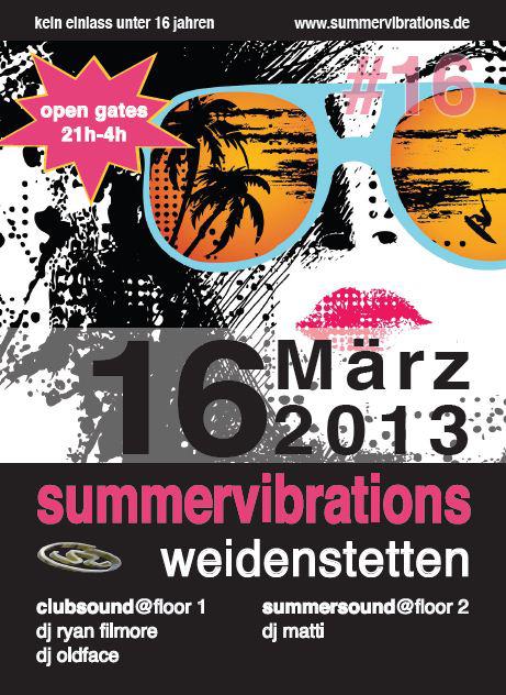 Party Flyer: SUMMERVIBRATIONS #16 am 16.03.2013 in Weidenstetten