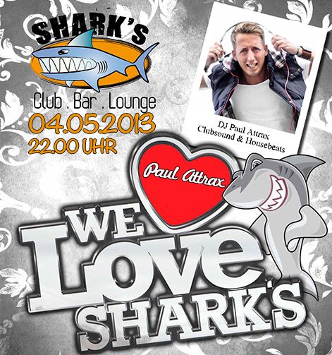 Party Flyer: Opening SHARKs Club Night - We love SHARKs am 04.05.2013 in Bad Doberan
