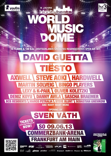 Party Flyer: WORLD MUSIC DOME 2013 - Commerzbank-Arena Frankfurt am 09.06.2013 in Frankfurt am Main