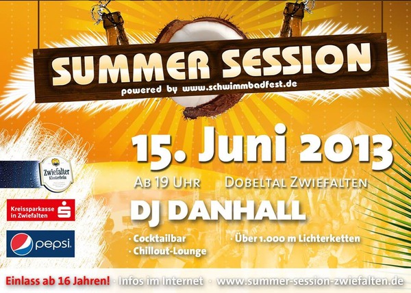 Party Flyer: Summer Session  am 15.06.2013 in Zwiefalten