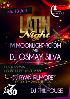 Party Flyer: House-Music / Latin Night @ Disco Park B30 am 13.07.2013 in Laupheim