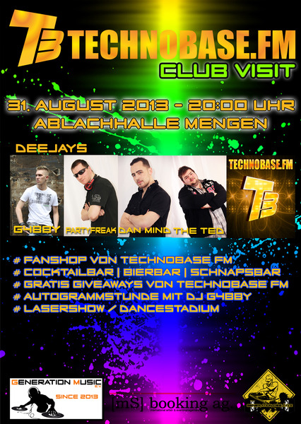 Party Flyer: TechnobaseFM Club Visit - Das Megaevent  am 31.08.2013 in Mengen