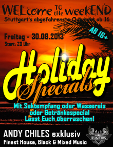 Party Flyer: WELcome to the weekEND - Holiday Special III (ab 16) am 30.08.2013 in Stuttgart