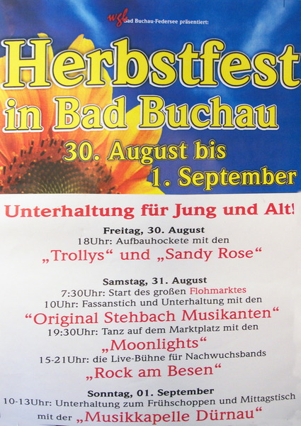 Party Flyer: WGB Herbstfest 2013 am 30.08.2013 in Bad Buchau
