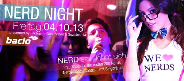 Party Flyer: Abi Nights Rostock - 1. NERD NIGHT am 04.10.2013 in Rostock