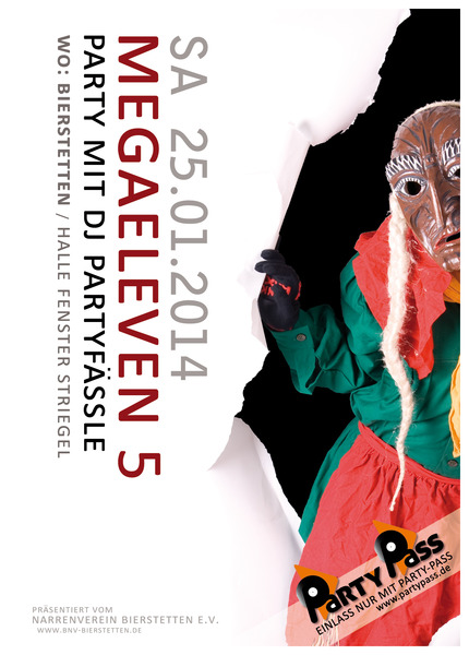 Party Flyer: MegaEleven Party Vol.5 mit DJ Partyfssle am 25.01.2014 in Bad Saulgau